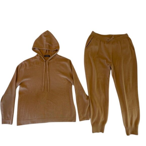 NAADAM Signature 100% Cashmere 2-Pc Lounge Set Camel Tan Large - Picture 1 of 15